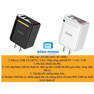 Củ Sạc 2 Cổng Đa Năng Hoco C39 Chính Hãng