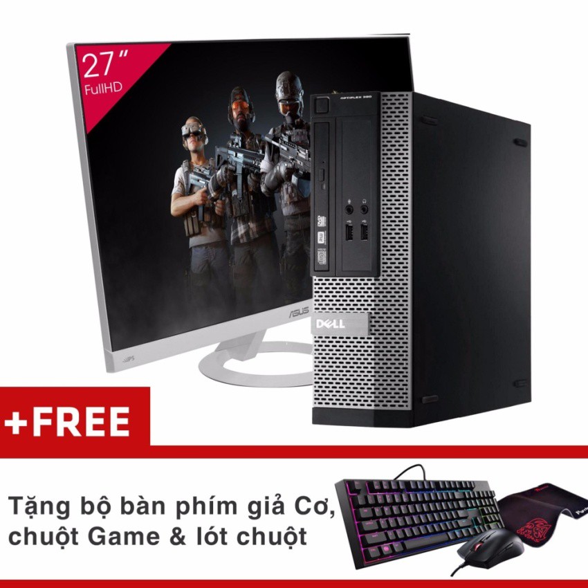Máy tính để bàn DELL OPTIPLEX 390 SFF + Màn hình ASUS 27 inch Full-HD (Core i7 2600, Ram 16GB, SSD 240GB) + Quà Tặng | BigBuy360 - bigbuy360.vn