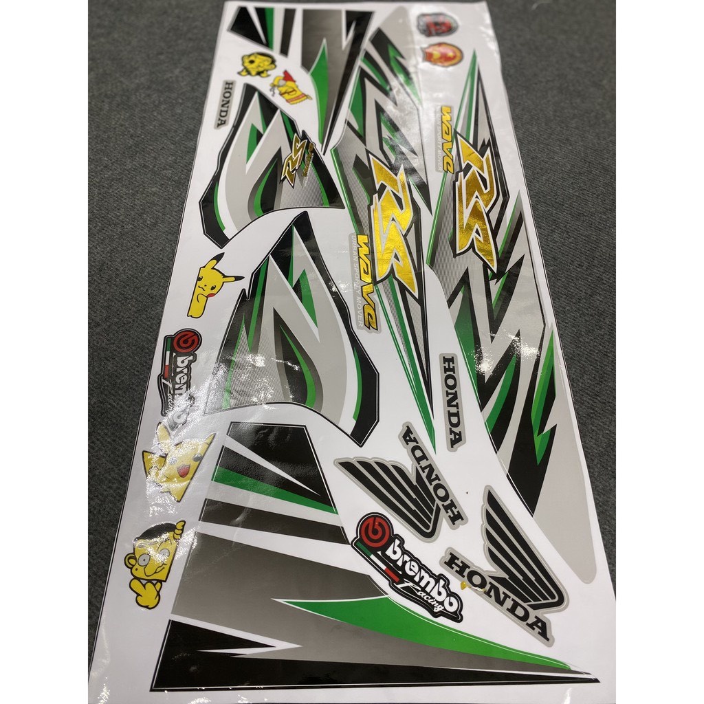 Tem rời Wave Alpha ( CROM RS ) phối màu. Dán cho Wave 50cc/100cc/110cc( Tem 3 lớp chống nước chống bay màu )