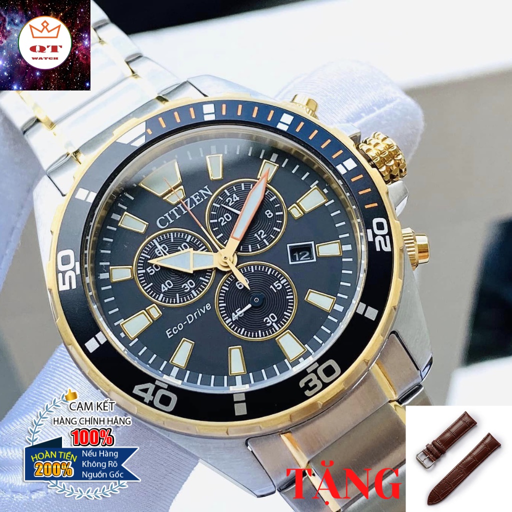 Đồng Hồ Nam CITIZEN Eco-drive AT2434-54E Chính Hãng Tặng Dây Da Cao Cấp