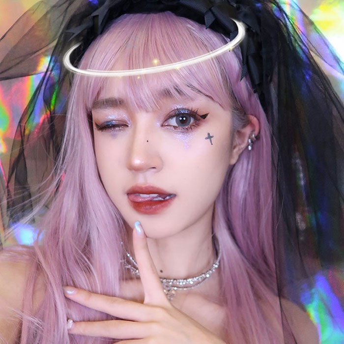 Women's wig cover, full-head lifelike long hair, Chinese clothing, whole cosplay long straight hair, lolita bangs, full set of head beauty, excellent