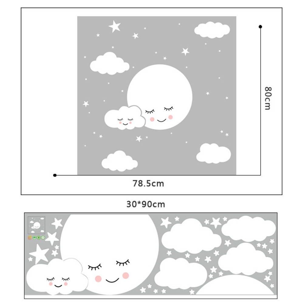 Miếng Dán Tường Trang Trí Hình Đám Mây Và Ngôi Sao Xinh Xắn