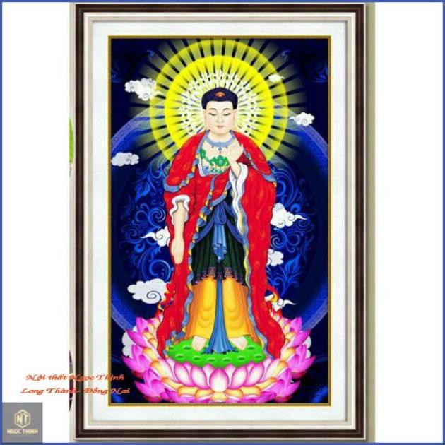 Freeship Tranh đính đá kim cương ABC PHẬT A DI ĐÀ (DF2567)57×90cm chưa đính. (Hàng cao cấp)
