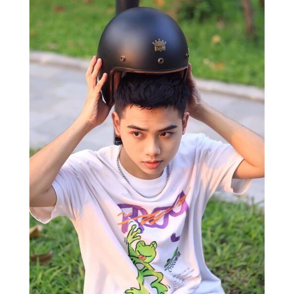 Mũ bảo hiểm Royal M20C đen nhám, nón trùm đầu đi phượt