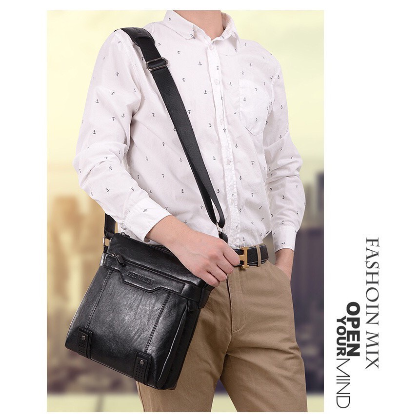 Túi Đeo Chéo Nam Da Bò LEINASEN [TẶNG kèm VÍ. Da bò cao cấp. Size: 29x25x8cm]. Túi Đựng Ipad | BigBuy360 - bigbuy360.vn