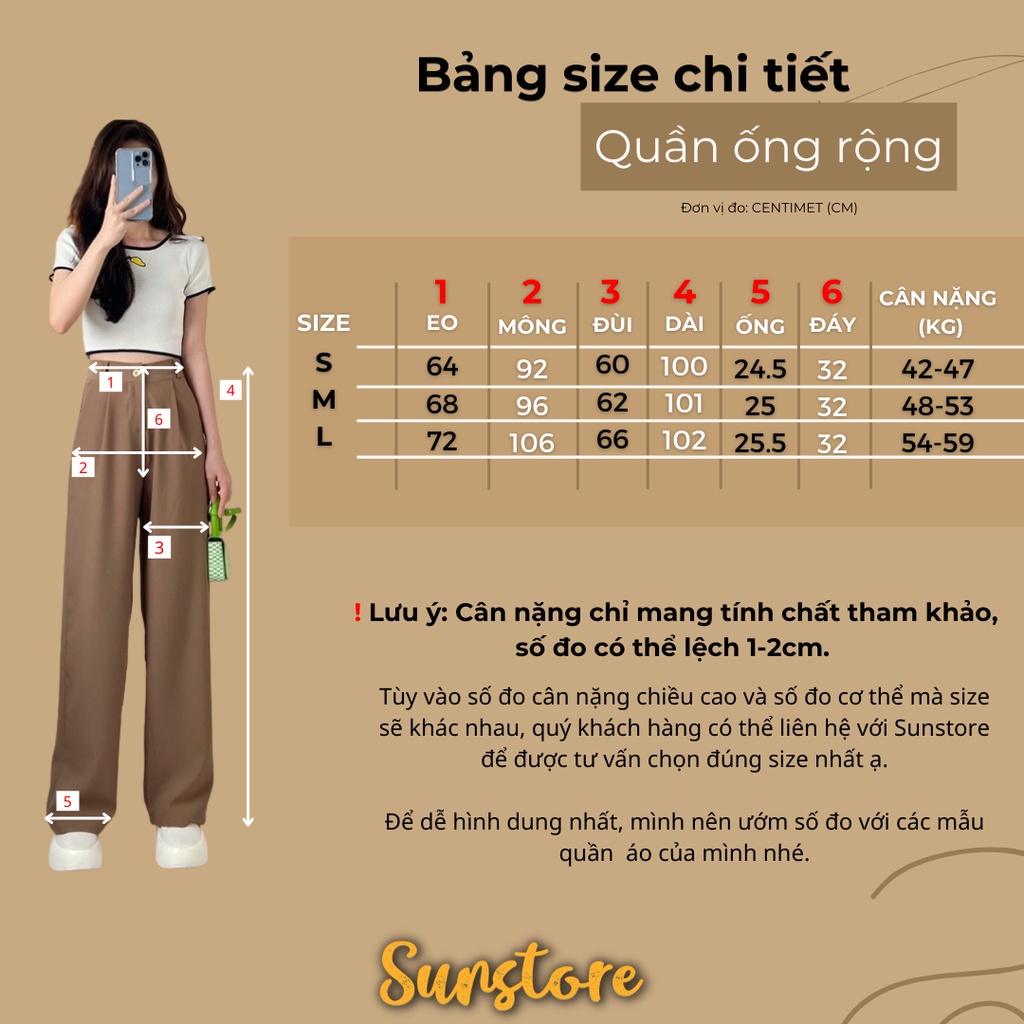 Quần culottes ống rộng suông dài chất rũ cao cấp lưng cao cài nút Spant 2 | BigBuy360 - bigbuy360.vn