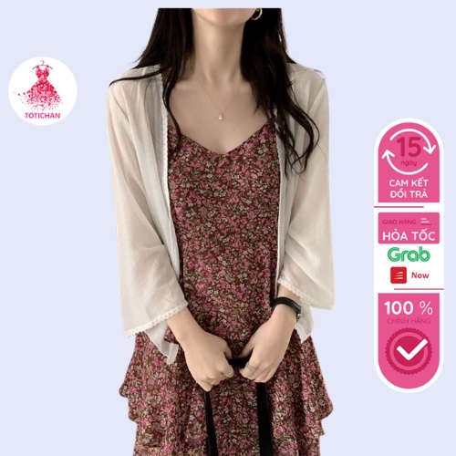 Áo Cardigan Voan Lụa Mỏng Khoác Ngoài Cho Nữ Cực Xinh Nữ Tính TOTICHAN AK10
