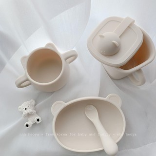 <có sẵn> CỐC NƯỚC SILICON CHO BÉ GẤU BLUEMAMA MODUI