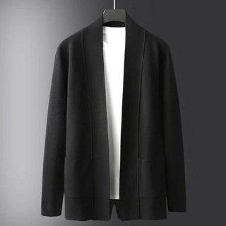 Áo cardigan nam basic chất dạ cao cấp, màu trơn