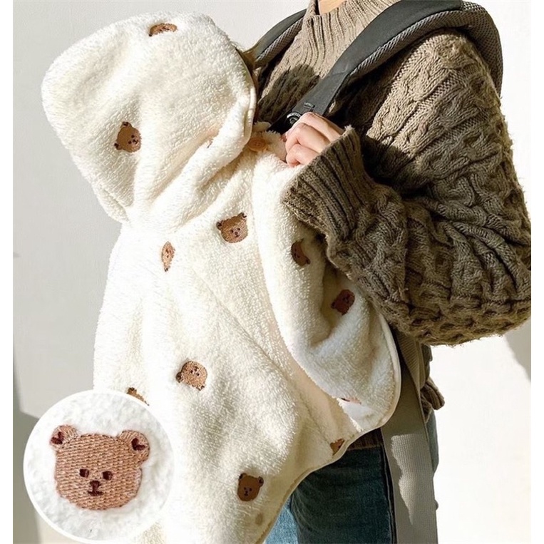 Áo Choàng Gấu  Cho Bé Giữ Ấm Siêu Xinh