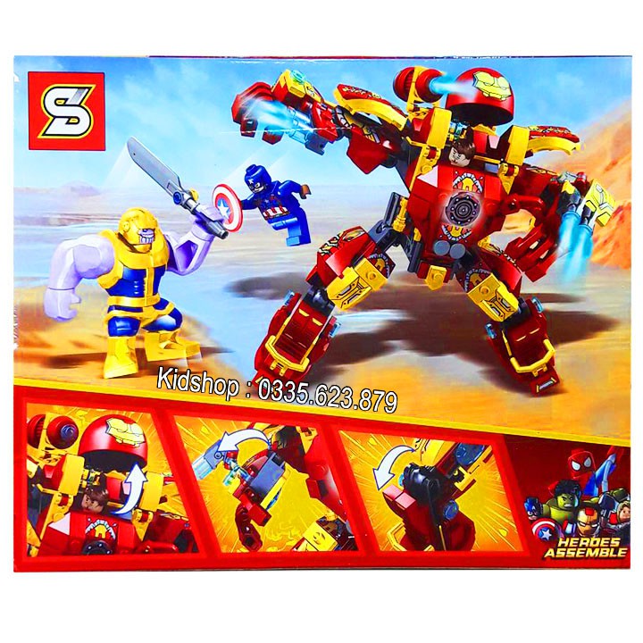Bộ Lego Xếp Hình Ninjago Super Heroes Marvel - Iron Man vs Hulk. Gồm 371 Chi Tiết. Lego Ninjago Lắp Ráp Đồ Chơi Cho Bé.
