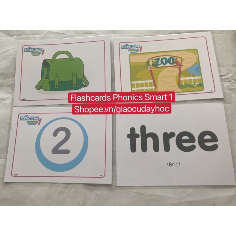 Flashcards Tiếng Anh Smart Phonics 1 -ép plastics  bền đẹp