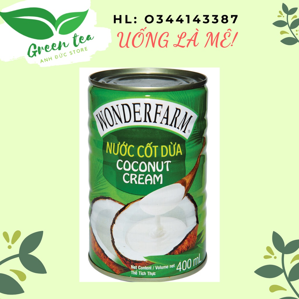 FREESHIP/ NƯỚC CỐT DỪA WONDERFARM 400ML/UỐNG LÀ MÊ