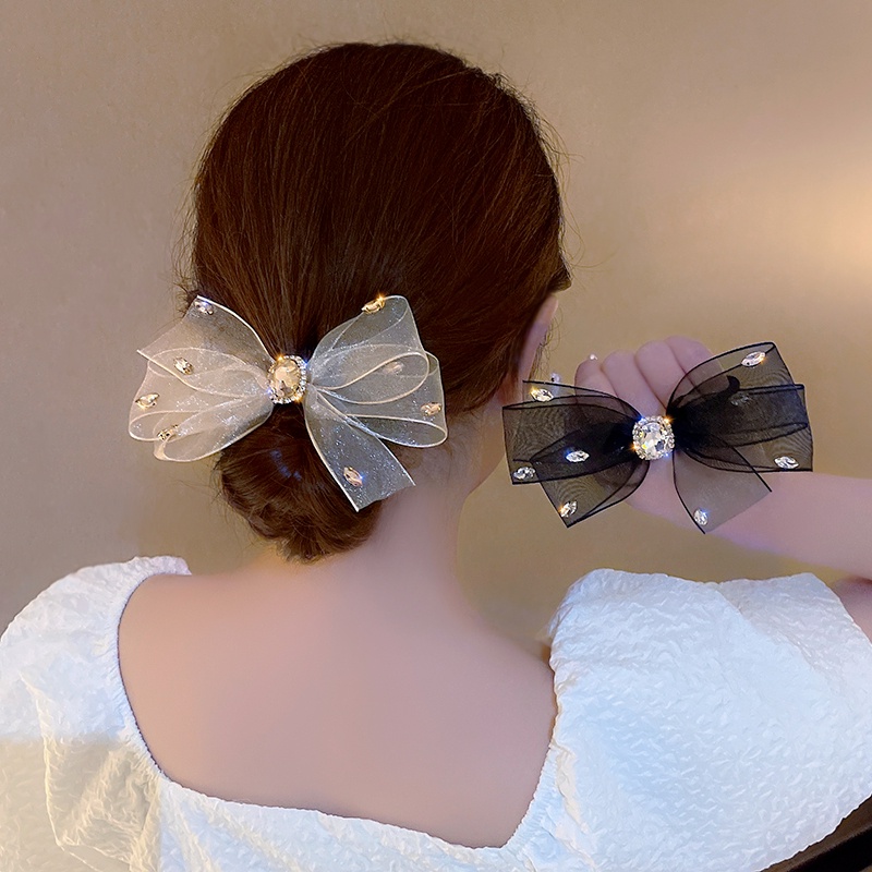 Kẹp Tóc Nơ Vải Chiffon Thời Trang Nữ Tính