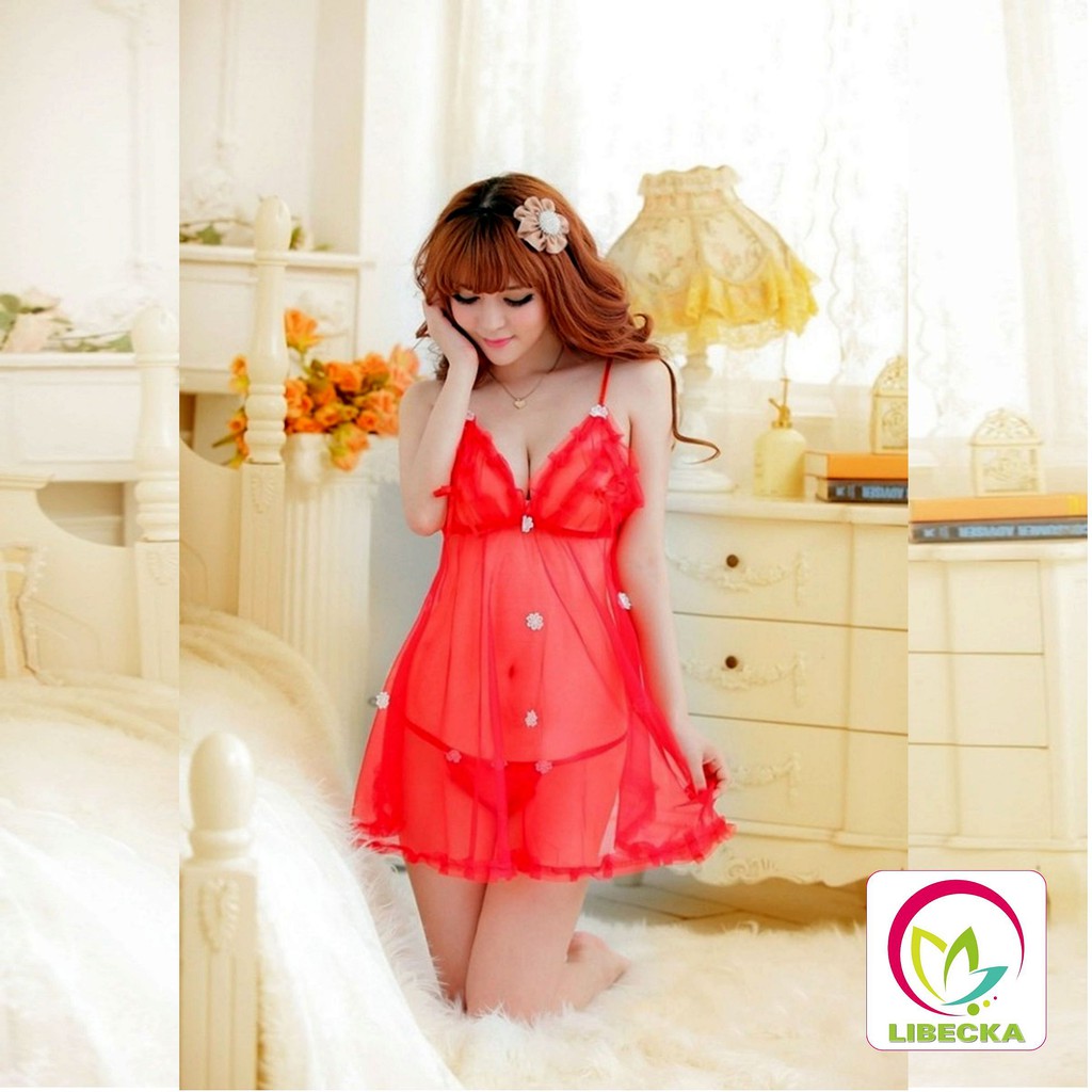 Váy ngủ đẹp dễ thương Ren hoa Baby 2 dây Sexy gợi cảm xuyên thấu quyến rũ xuất Nhật giá rẻ LIBECKA VAN10