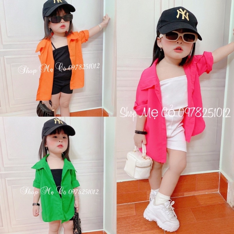 Set 3 Món Áo Quần Kèm Khoát Sơ Mi Phong Cách Chất Liệu Mềm Mại