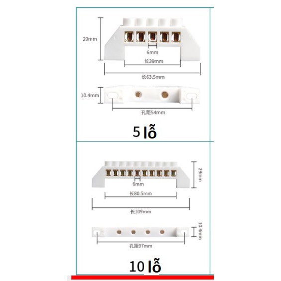 Cầu đấu trung tính - cầu mát 5 mắt , 10 mắt