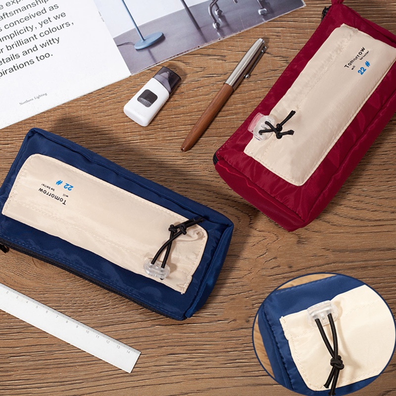 Túi Đựng Bút Chì Cầm Tay Bằng Nylon Mềm Sức Chứa Lớn Cho Tuổi Teen Stude