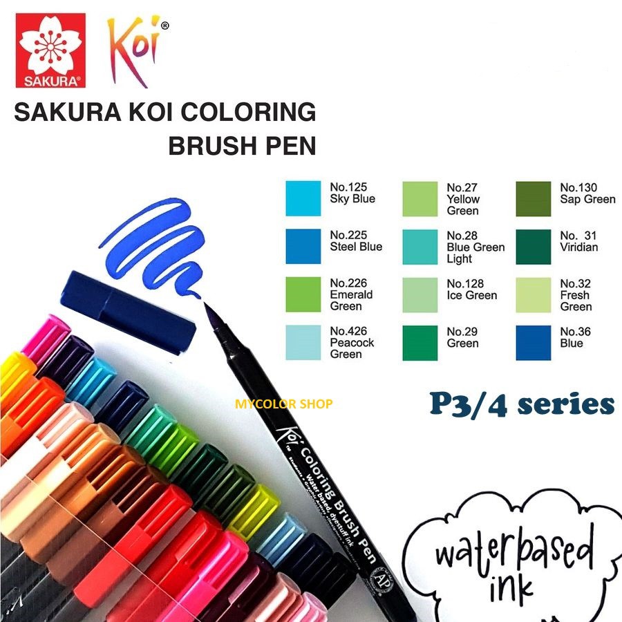 BÚT CỌ MÀU SAKURA KOI COLORING BRUSH PEN ( TONE MÀU 3)