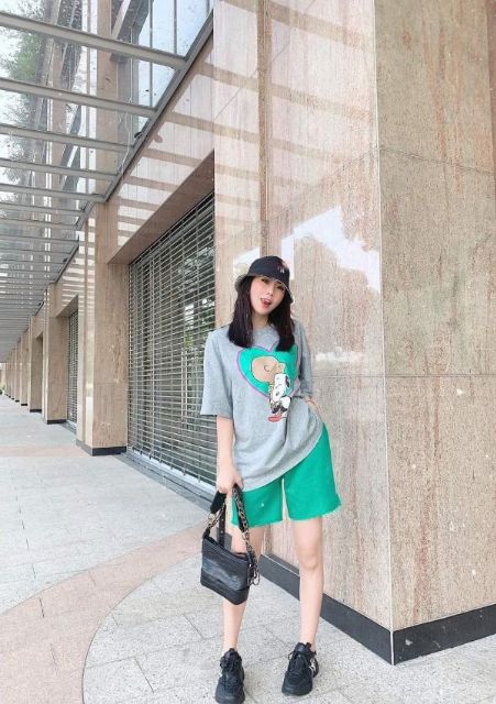 ĐỒ BỘ NỮ IN HOẠT HÌNH PHỐI MÀU SIÊU XINH