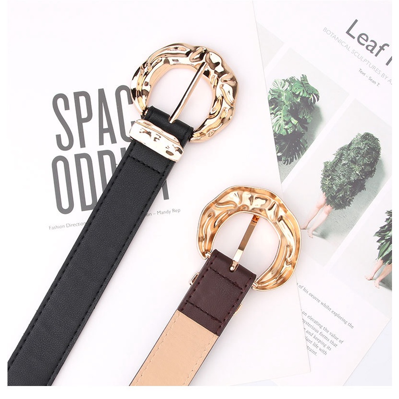 Thắt Lưng Da Pu Khóa Kim Loại Thời Trang Dành Cho Nữ