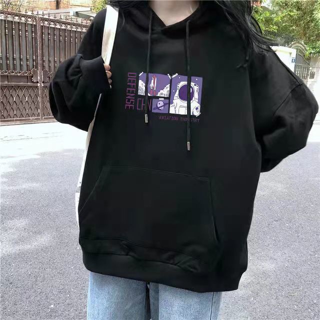 Áo Sweater Mùa Đông 2022 Dáng Suông Có Mũ Trùm Bằng Lông Cừu Dày Dặn Phong Cách Hàn Quốc Cho Nữ