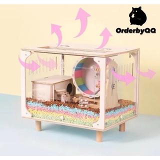 Chuồng/Lồng Hamster 2 cửa kèm chân đế gỗ (Không Phụ Kiện)