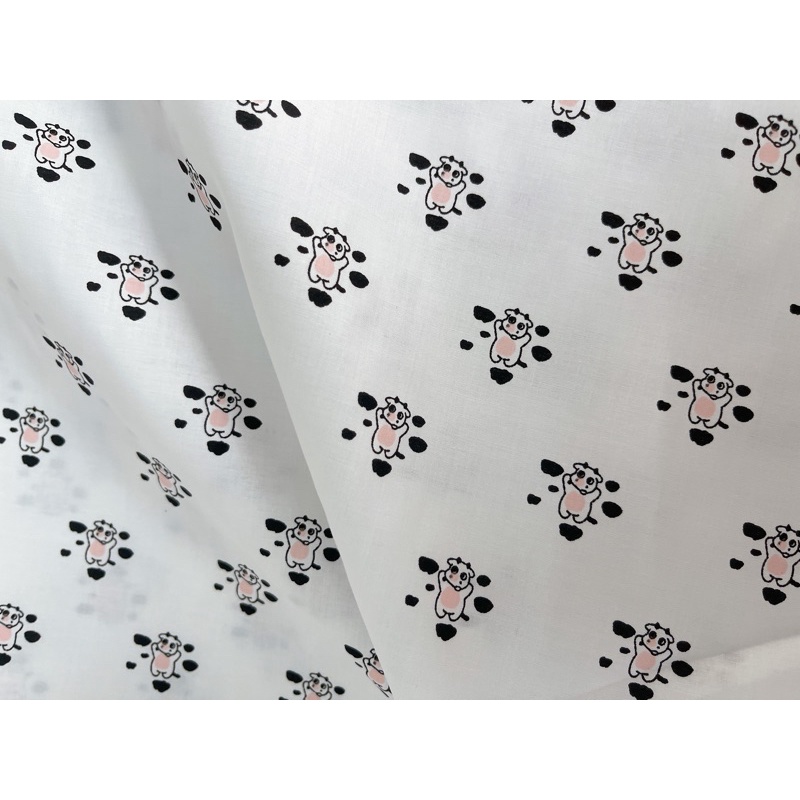 vải đũi mịn hình heo và bò sữa siêu hot