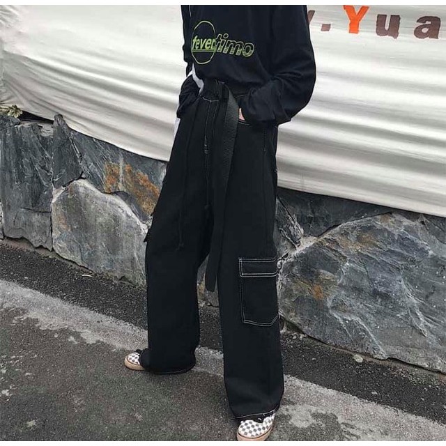 [Video - Ảnh Thật] Quần Ống Suông nam nữ Dập Chỉ Nổi Giả Jeans Cực Tôn Dáng RÔ STORE QD05 | BigBuy360 - bigbuy360.vn