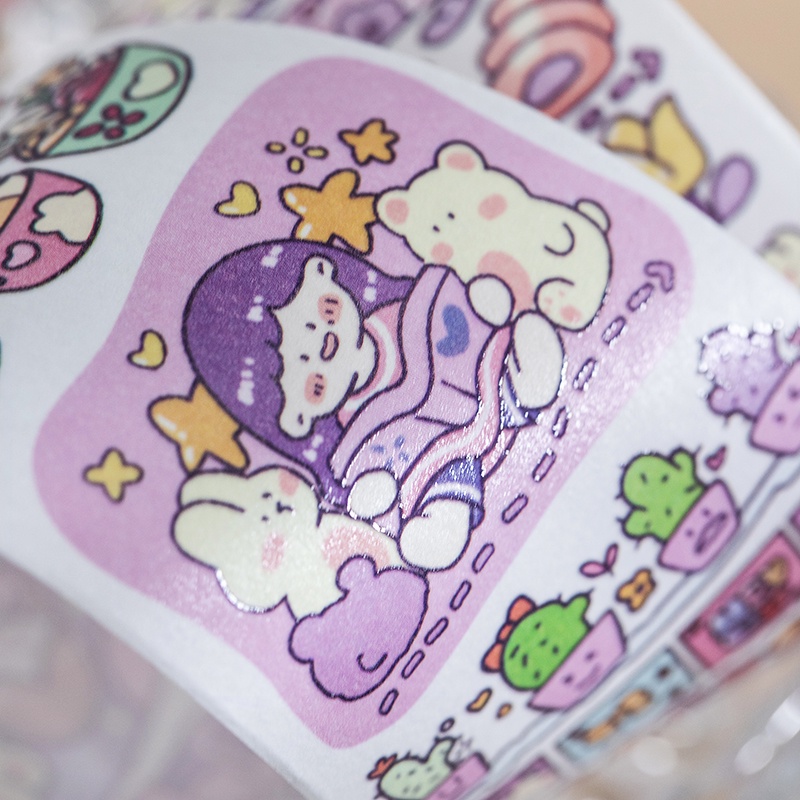 Cuộn Băng Keo Giấy Dầu Và Giấy Vẽ Nhân Vật Hoạt Hình Đặc Biệt 6 Kiểu Cho Làm Thủ Công