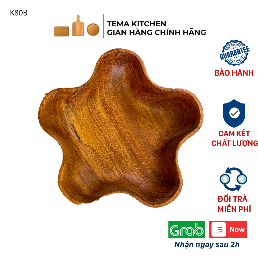 Tô gỗ decor Tema Kitchen gỗ đỏ - Tô gỗ đựng thức ăn cho bé hình sao siêu xinh