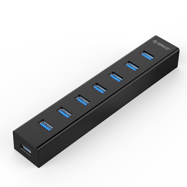 Bộ chia USB HUB 7 cổng có nguồn Orico H7013-U3-AD (Màu đen)