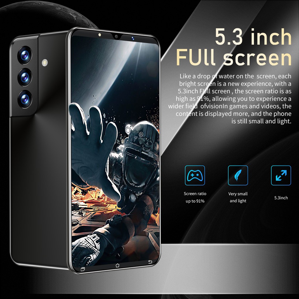 Điện thoại thông minh Android hoàn toàn mới S21 PRO 8+256GB wifi 5G ĐTDĐ Hai SIM cuộc gọi video Điện thoại cod