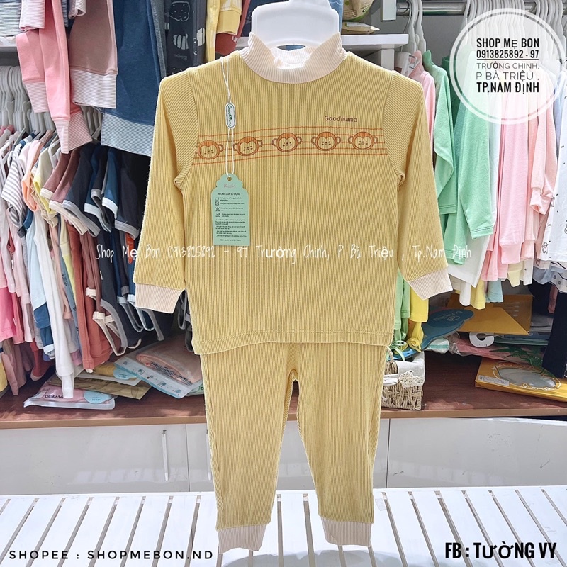 [Goodmama/Chính Hãng]Bộ quần áo giữ nhiệt chất tăm cho bé yêu