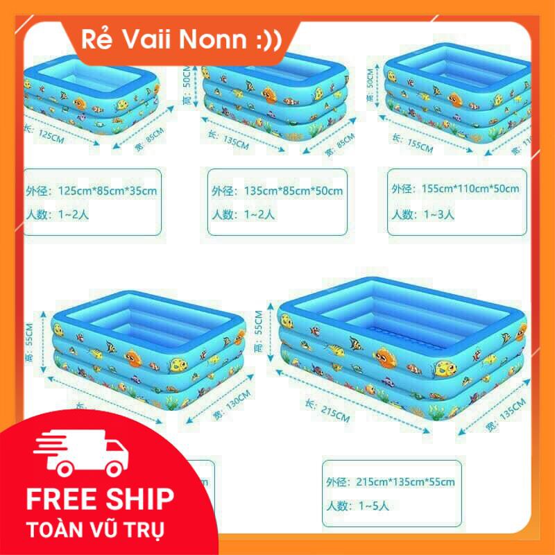 BỂ BƠI PHAO BƠI 1,2M/1,3M/1,5M/1,8M/2,1M CHỮ NHẬT 3 TẦNG