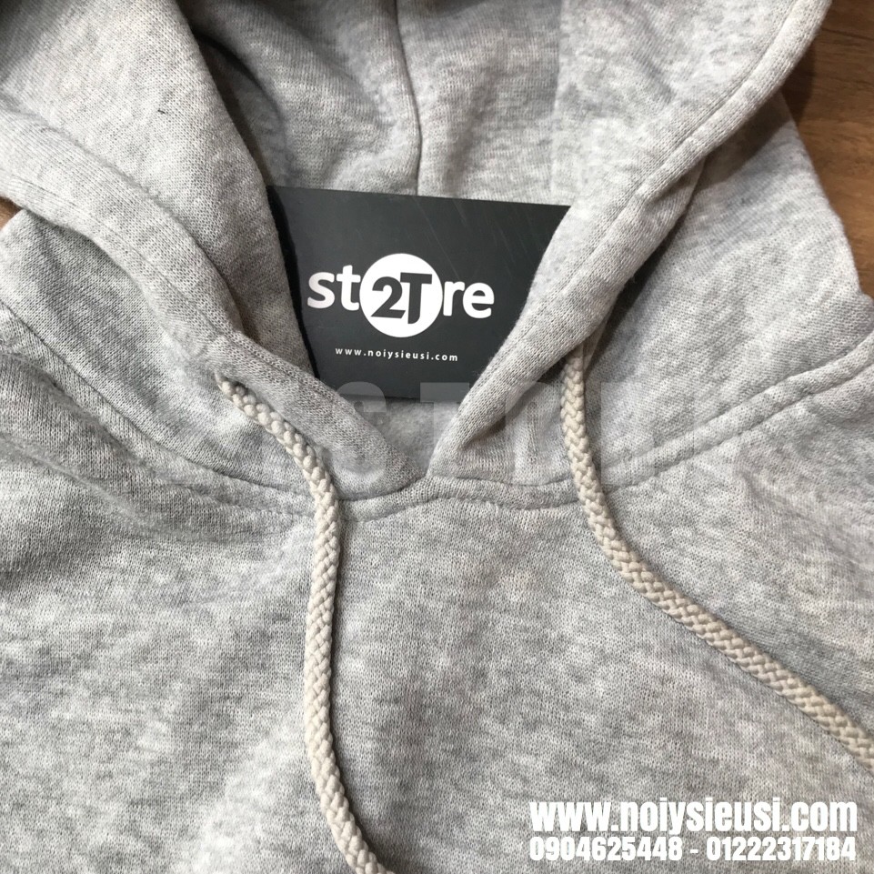 Áo hoodie unisex 2T Store H06 màu xám nhạt - Áo khoác nỉ chui đầu nón 2 lớp dày dặn chất lượng đẹp | BigBuy360 - bigbuy360.vn