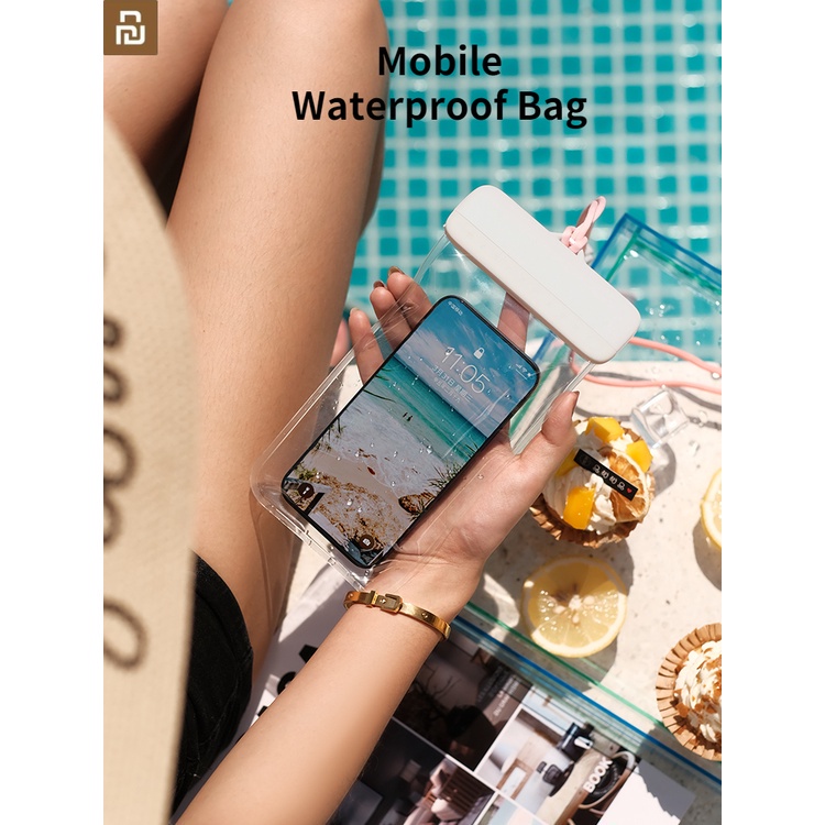 Mobile Túi Đựng Điện Thoại Trong Suốt Chống Thấm Nước Có Thể Chạm Màn Hình Cảm Ứng Tiện Lợi Khi Đi Bơi