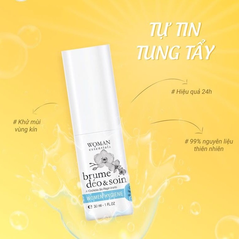 Xịt khử mùi và giảm mùi vùng kín Brume Déo &amp; Soin 30ml -Woman Essentials