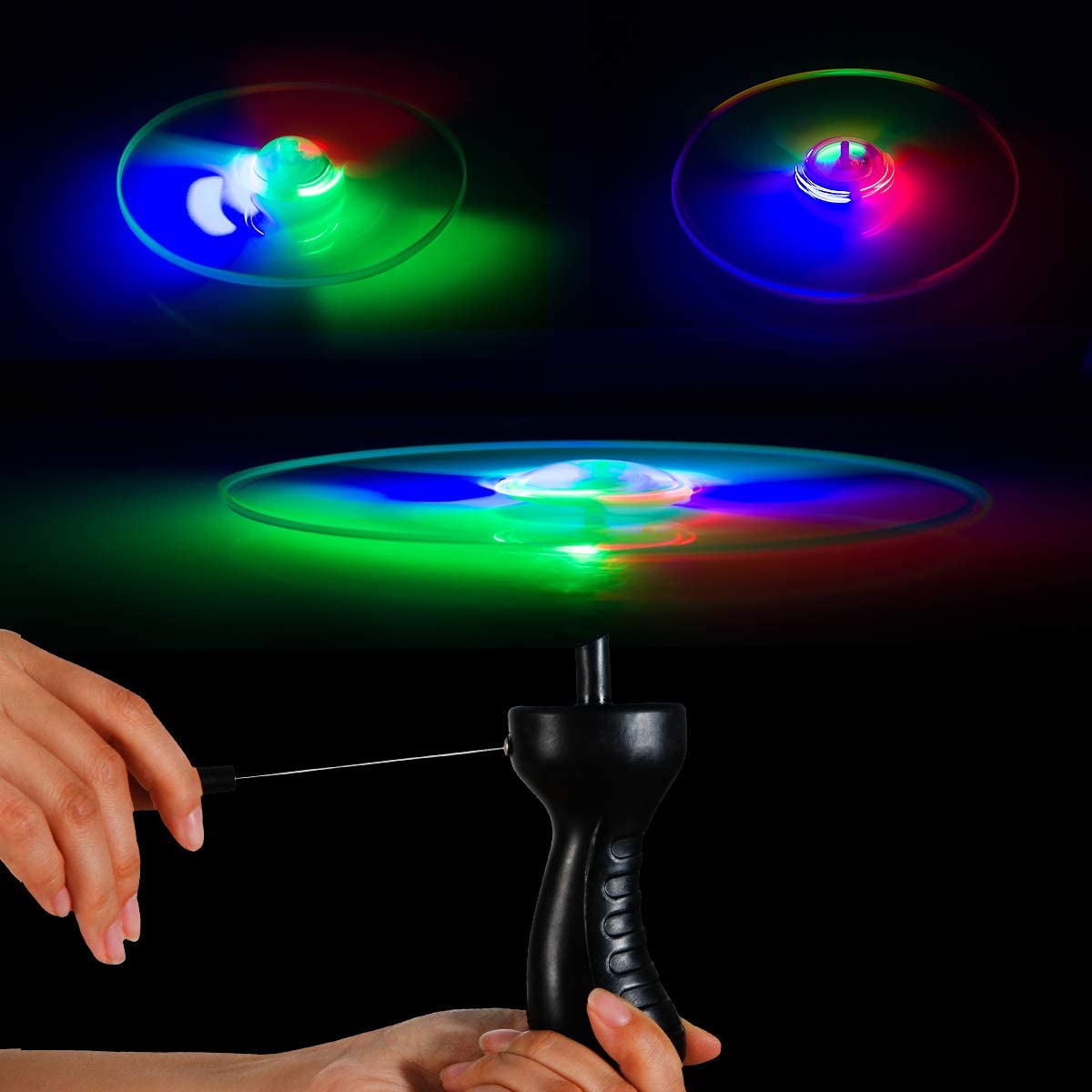 Đồ chơi đĩa bay UFO có đèn LED phát sáng vui nhộn tiện lợi