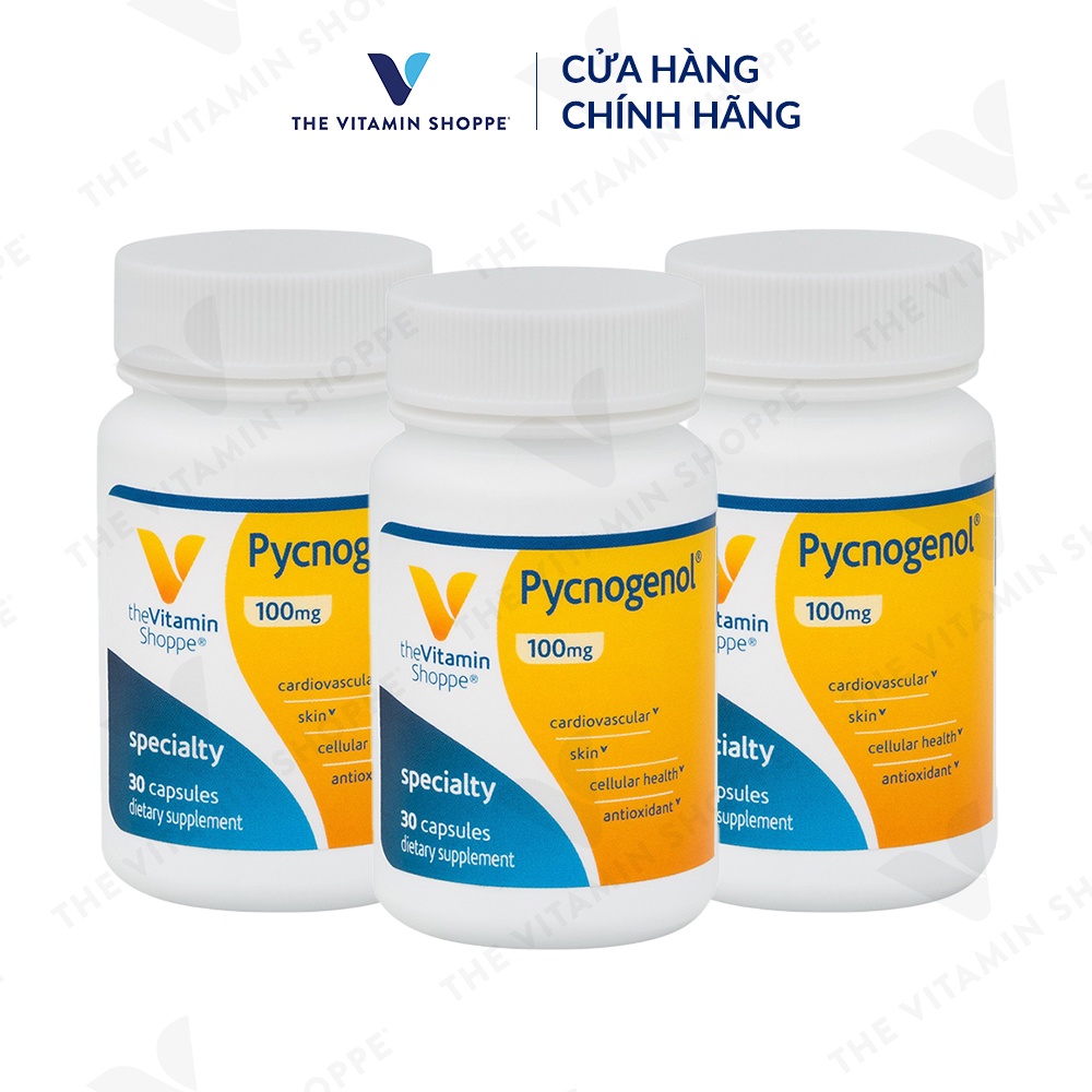 Viên uống chống oxy hóa đẹp da THE VITAMIN SHOPPE Pycnogenol 100 MG 30 viên