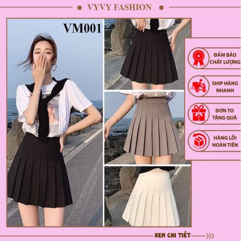 Chân Váy Xếp Ly Tennis ngắn dáng Chữ A Xòe, Chân Váy Xếp Li Tennis dáng Chữ A, Váy xếp Ly phong cách Tennis
