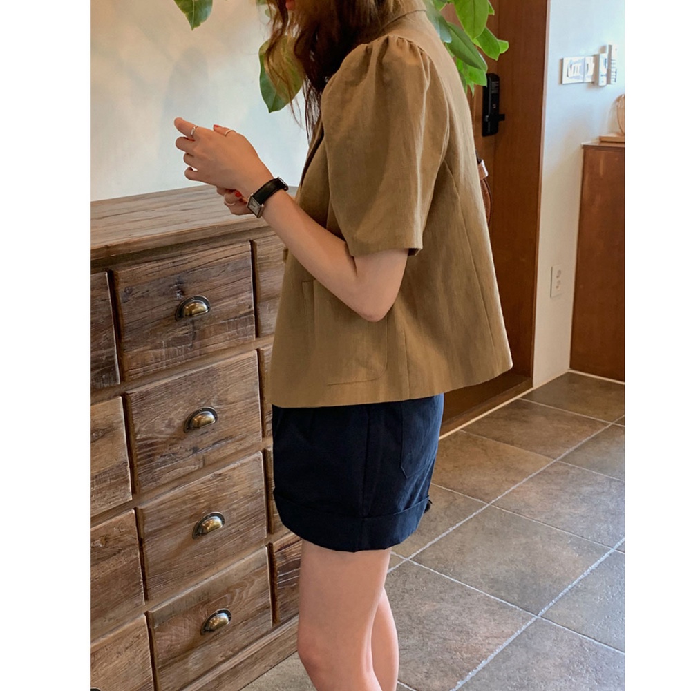 Áo Khoác Vest Tay Ngắn Chất Liệu Cotton Lanh 49384 Thời Trang Cho Nữ | BigBuy360 - bigbuy360.vn