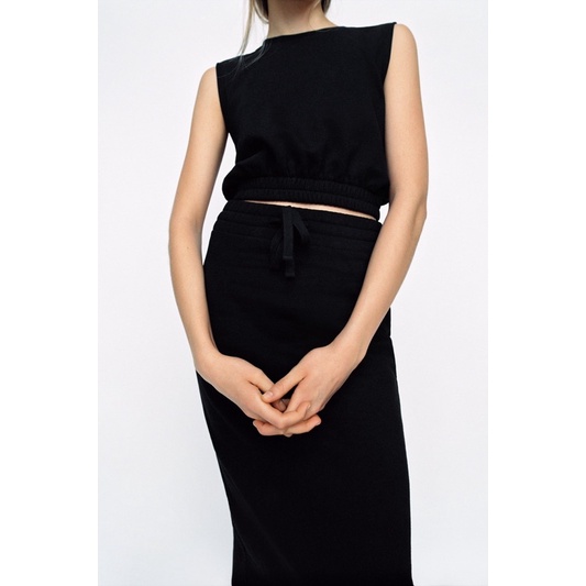 Set nỉ áo sát nách chân váy bút chì cho nữ săn sale