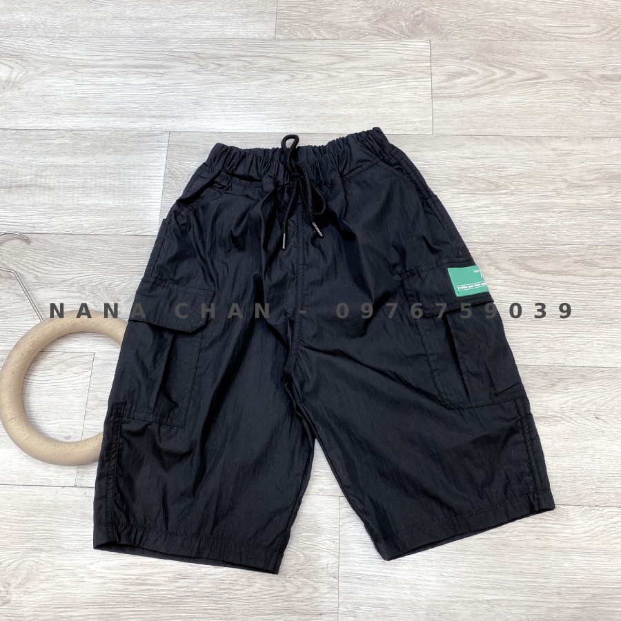 [Q113] Quần short lửng đen mác vải cho bé trai sz 90-150