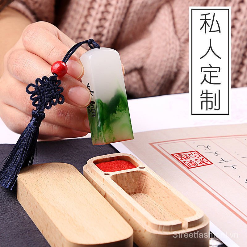 Con dấu cứng khắc tên phong cách thiết kế cổ điển