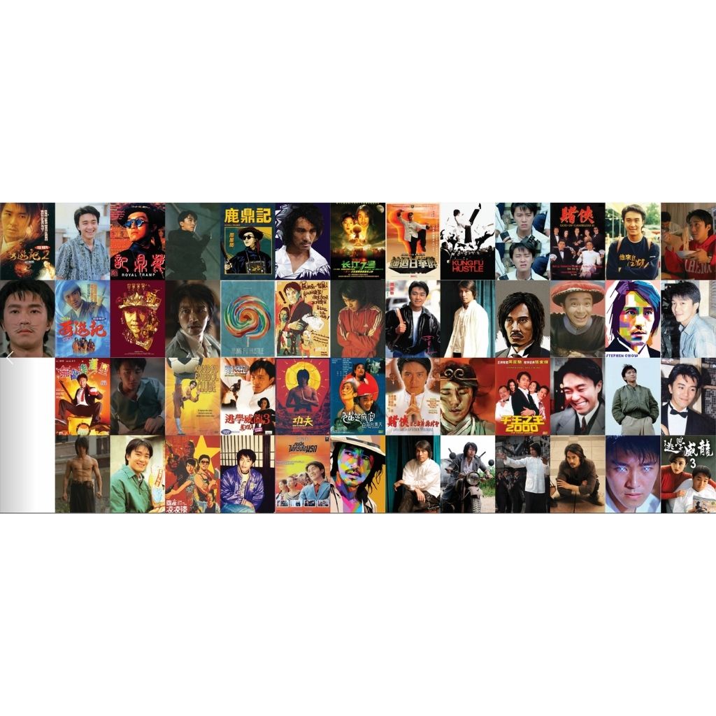 Set decal dán tường Châu Tinh Trì, Decal decor phòng ngủ, số lượng 24,50 tấm, trang trí phòng kích thước mỗi tấm khổ A5