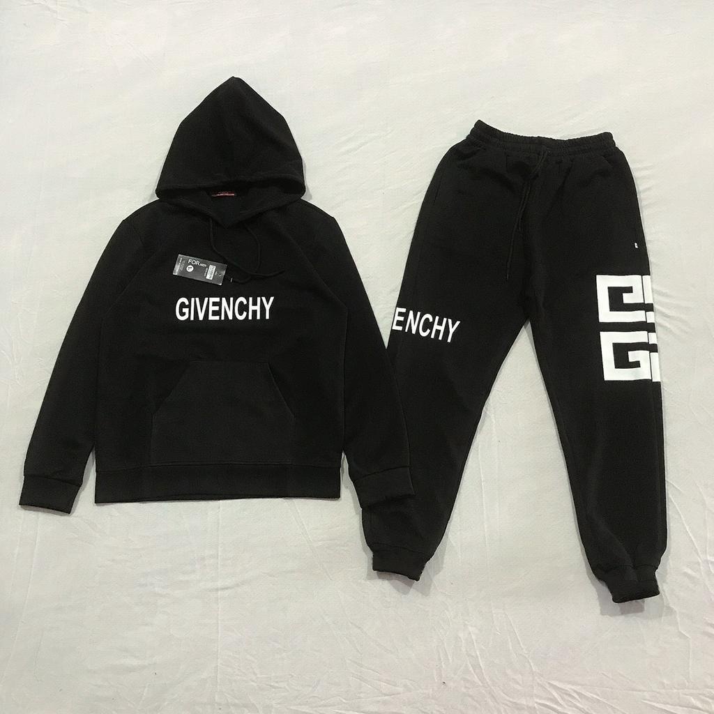 Bộ nỉ hoodies  giverchy vài nỉ hàn dày mịn, bộ nỉ thể thao nam mũ 2 lớp đủ size