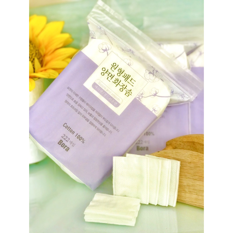 BÔNG TẨY TRANG BORA HÀN QUỐC Túi 222 miếng