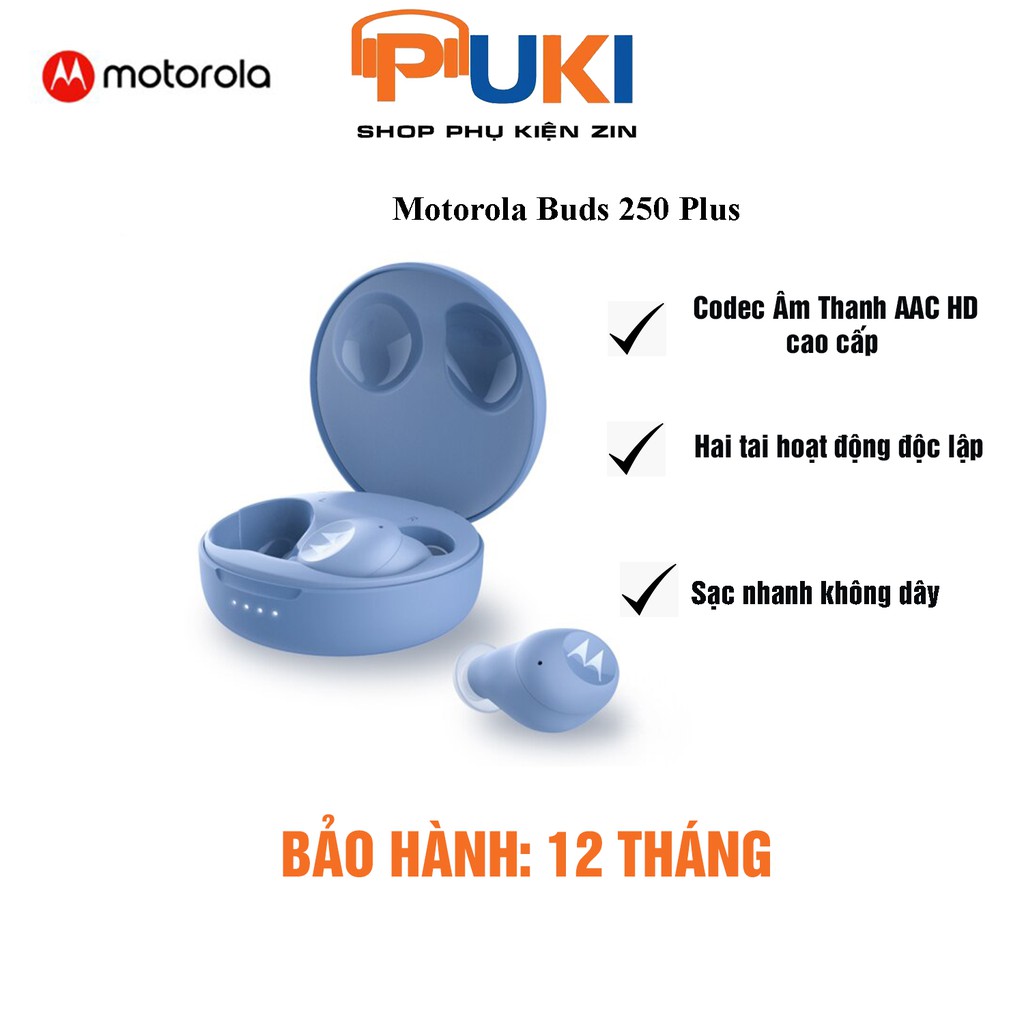 Tai nghe không dây true wireless Motorola Ververbuds 250, Tai nghe bluetooth 5.0 giá rẻ