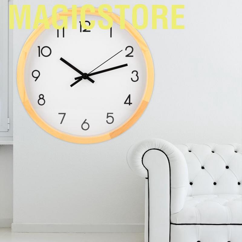 Magicstore Simple Silent Solid Wood Wall Big Watch Hanging Clock Home Office Bedroom